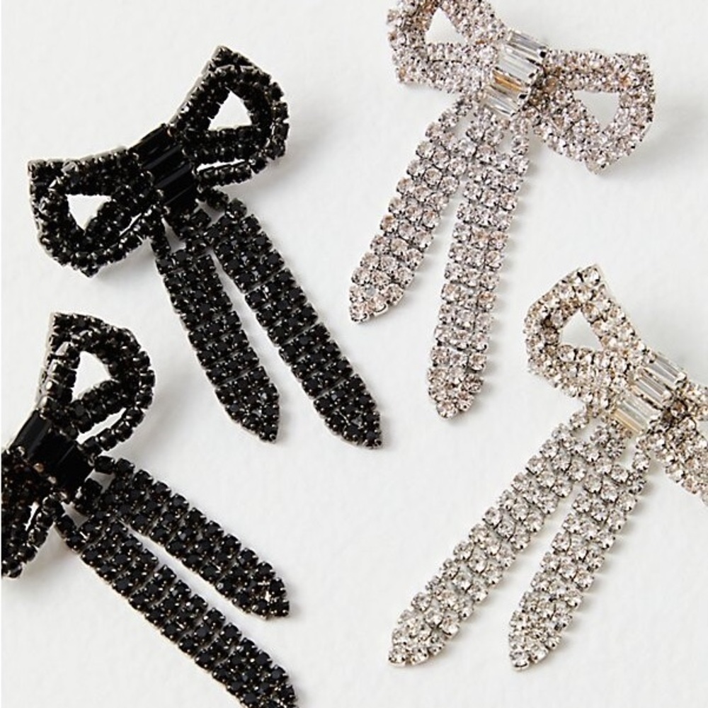 Free People Isn't She Lovely Bow Earrings by Free People, Black